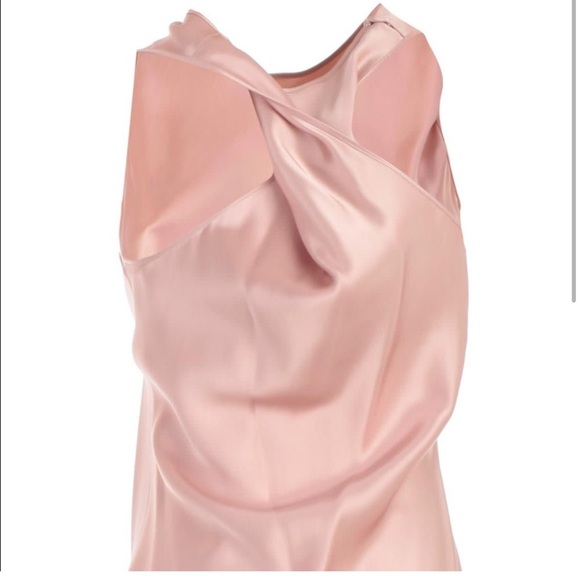 HELMUT LANG Pink Silk Satin Back Twist Barbiecore Top - NWT - Picture 3 of 4